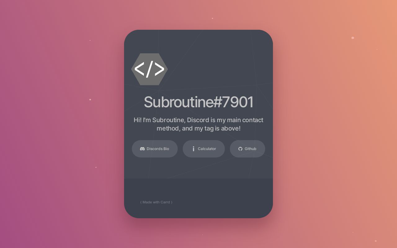 Carrd profile picture for @subroutine